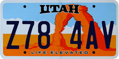UT license plate Z784AV