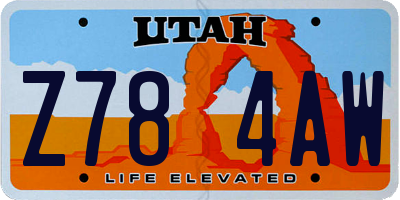 UT license plate Z784AW