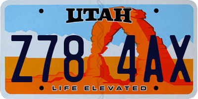 UT license plate Z784AX
