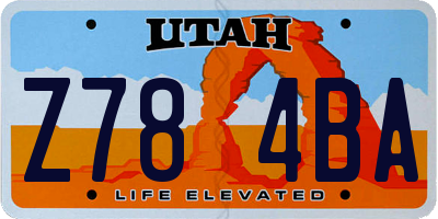 UT license plate Z784BA