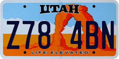 UT license plate Z784BN