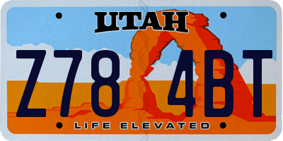 UT license plate Z784BT