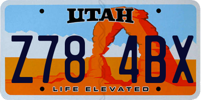 UT license plate Z784BX