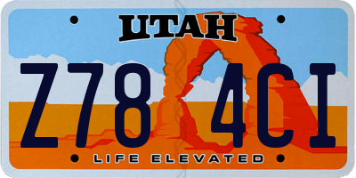 UT license plate Z784CI