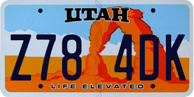 UT license plate Z784DK