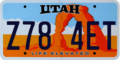 UT license plate Z784ET