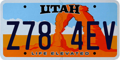 UT license plate Z784EV