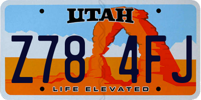 UT license plate Z784FJ