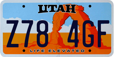 UT license plate Z784GF