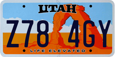 UT license plate Z784GY