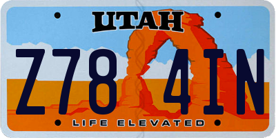 UT license plate Z784IN