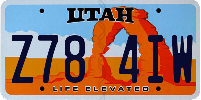 UT license plate Z784IW