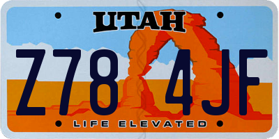 UT license plate Z784JF