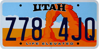 UT license plate Z784JQ