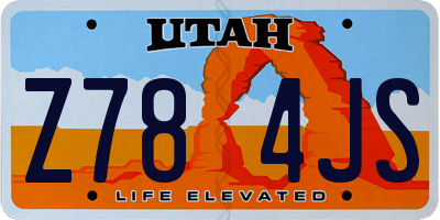 UT license plate Z784JS