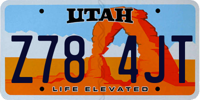 UT license plate Z784JT