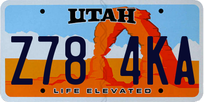 UT license plate Z784KA