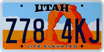 UT license plate Z784KJ