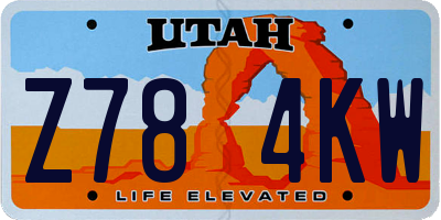 UT license plate Z784KW
