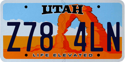 UT license plate Z784LN