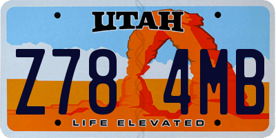 UT license plate Z784MB