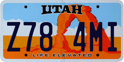 UT license plate Z784MI