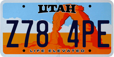 UT license plate Z784PE