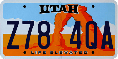 UT license plate Z784QA