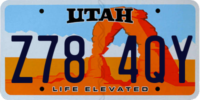 UT license plate Z784QY