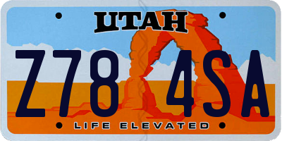UT license plate Z784SA