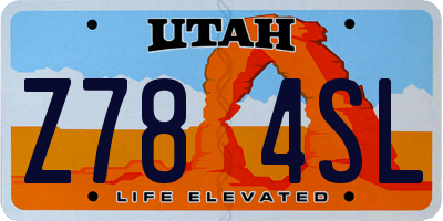 UT license plate Z784SL