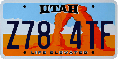 UT license plate Z784TF