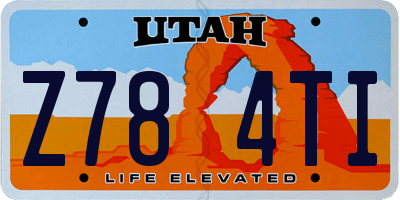 UT license plate Z784TI