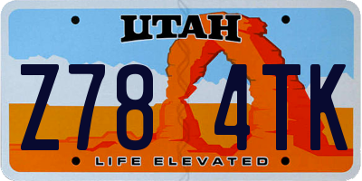 UT license plate Z784TK