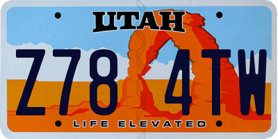 UT license plate Z784TW