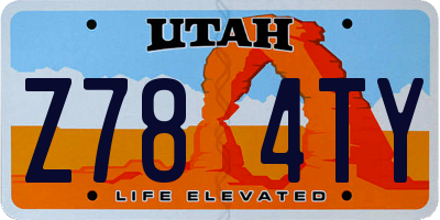 UT license plate Z784TY