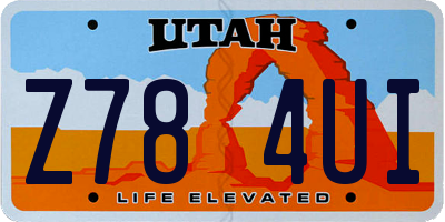 UT license plate Z784UI