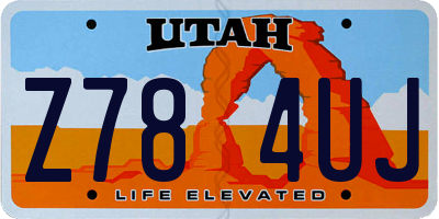 UT license plate Z784UJ