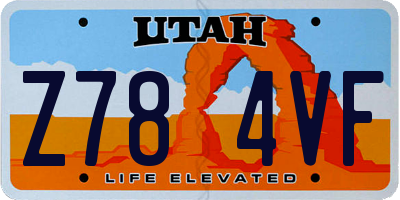 UT license plate Z784VF