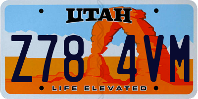 UT license plate Z784VM