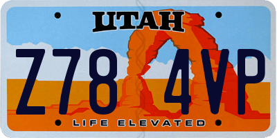 UT license plate Z784VP