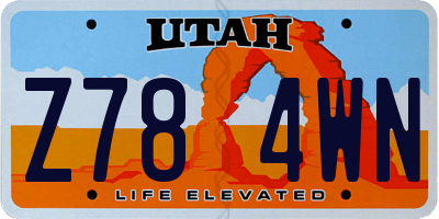 UT license plate Z784WN