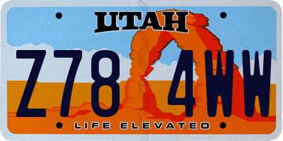 UT license plate Z784WW