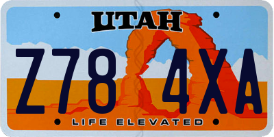 UT license plate Z784XA
