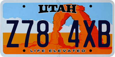 UT license plate Z784XB