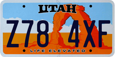 UT license plate Z784XF