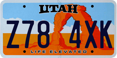 UT license plate Z784XK