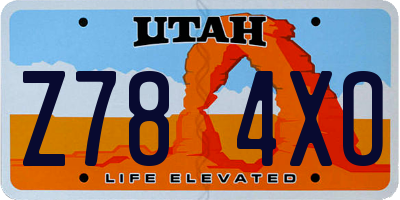 UT license plate Z784XO