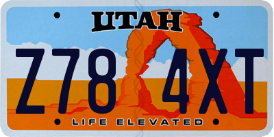 UT license plate Z784XT