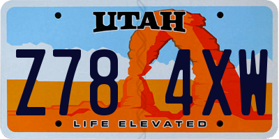 UT license plate Z784XW